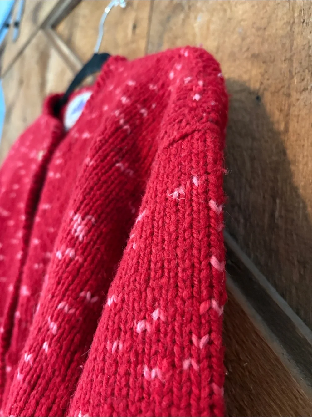 Vintage Purple Mountain Weather Gear Red Speckled Cardigan Sweater Womens S/M